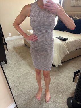 Express Sleeveless Midi Dress in Taupe Heather size small